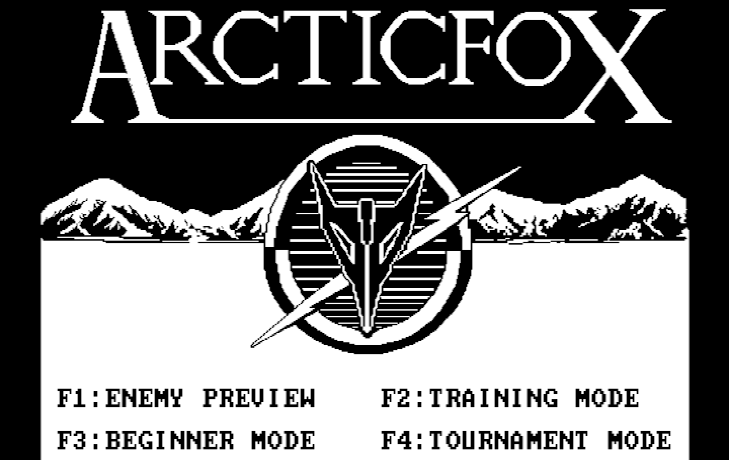 Arcticfox IBM PC/Compatibles Screenshot: Title screen