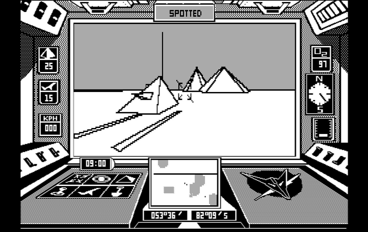Arcticfox IBM PC/Compatibles Screenshot: Starting the game; already spotted by an enemy sled