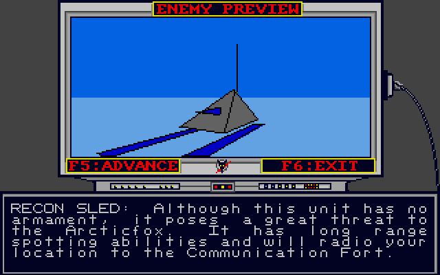 Arcticfox Atari ST Screenshot: Enemy preview continued...