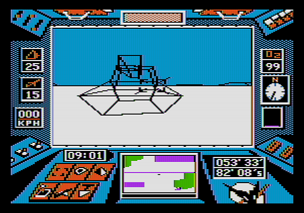 Arcticfox Apple II Screenshot: Game start.