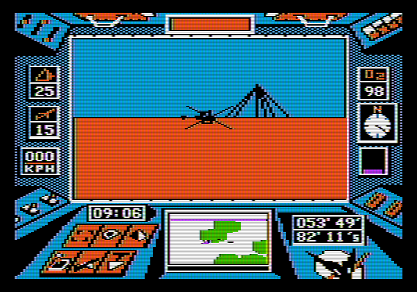 Arcticfox Apple II Screenshot: Preparing to fire...
