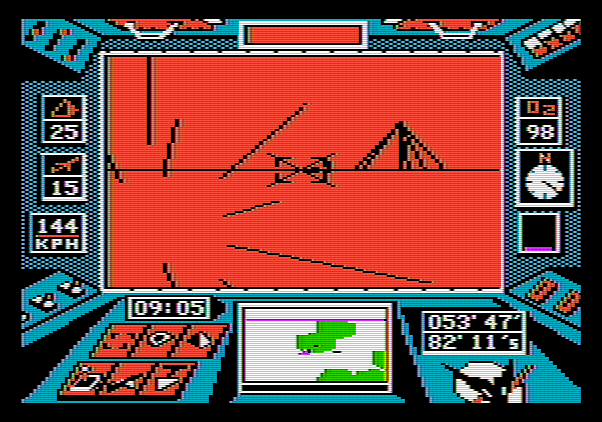 Arcticfox Apple II Screenshot: I've been hit!