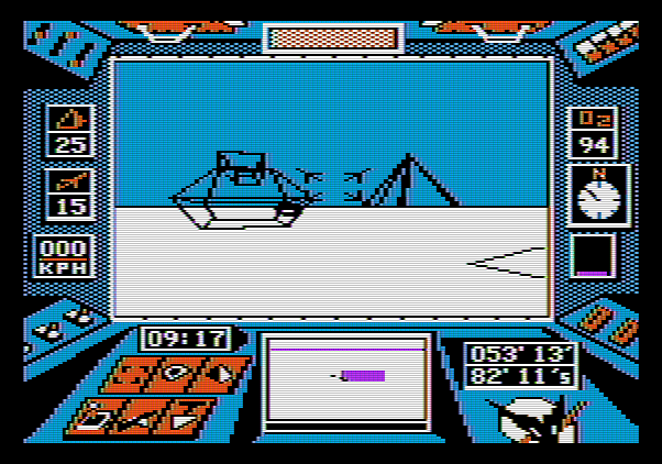 Arcticfox Apple II Screenshot: Lookout, tank approaching!