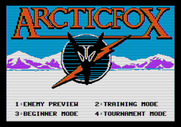 Arcticfox for Apple II - Title screen and main menu.