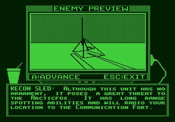Arcticfox Apple II Screenshot: Another one of the enemies you'll encounter...