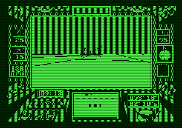 Arcticfox Apple II Screenshot: Searching the area...