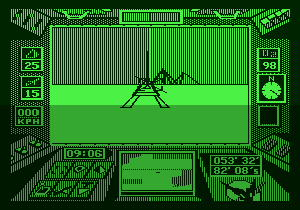 Arcticfox Apple II Screenshot: Lookout, sand sled approaching!