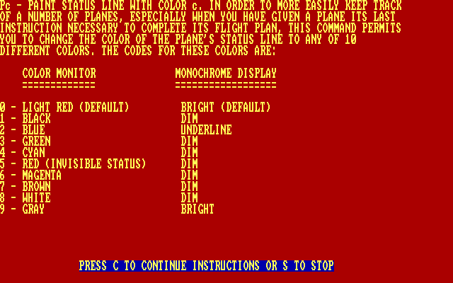 Air Trax IBM PC/Compatibles Screenshot: More information on how to play.
