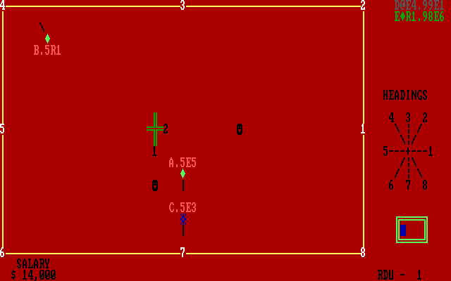 Air Trax IBM PC/Compatibles Screenshot: Gameplay; three planes to track at the moment.