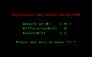 Bushido for IBM PC/Compatibles - The main menu.
