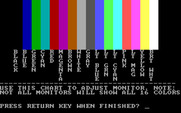 Epidemic! for IBM PC/Compatibles - Color calibration screen.