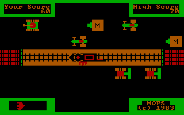 Fowl Play IBM PC/Compatibles Screenshot: If you try to cross the tracks a train runs you over.