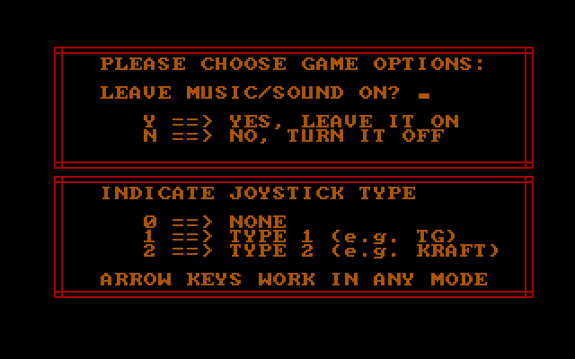 Fowl Play IBM PC/Compatibles Screenshot: Choosing game options.