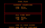 Fowl Play for IBM PC/Compatibles - High scores.