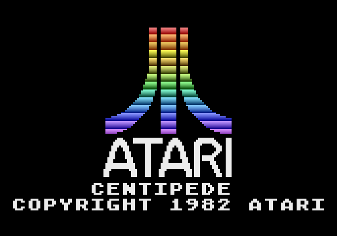 Centipede Atari 5200 Screenshot: Atari logo and game title.