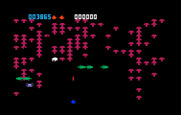 Centipede for Intellivision - The fleas appear and regenerate mushrooms.