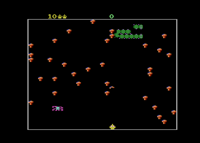 Centipede Atari 7800 Screenshot: Game start.
