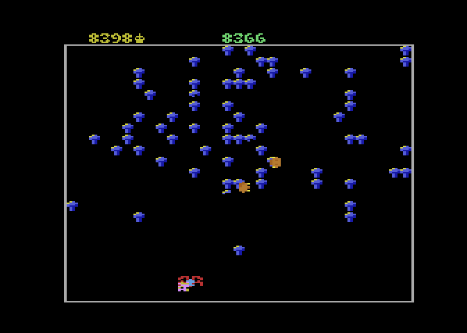 Centipede Atari 7800 Screenshot: Crash! The spider got me...