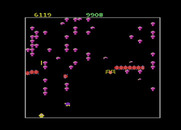 Centipede for Atari 7800 - Fleas leave additional mushrooms if the field becomes too empty...