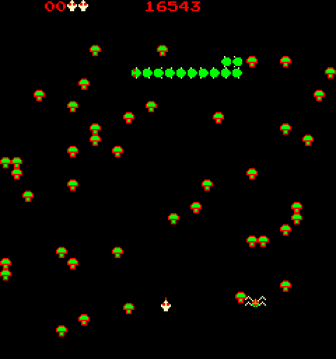 Centipede Arcade Screenshot: Game start.