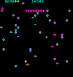 Centipede for Arcade - 600 points for shooting the spider.