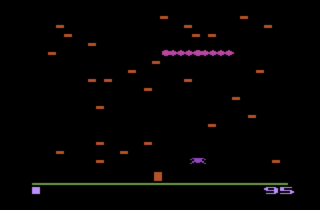 Centipede Atari 2600 Screenshot: Game start.