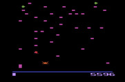 Centipede for Atari 2600 - Fleas drop and create new mushrooms when there aren't many left...