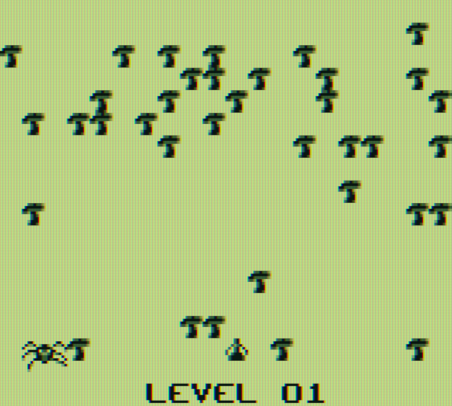 Centipede Game Boy Screenshot: Game start.