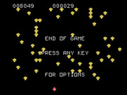 Centipede for TI-99/4A - Game over.