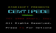 Centipede for Commodore VIC-20 - Title screen.