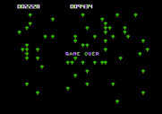 Centipede for Apple II - Game over.