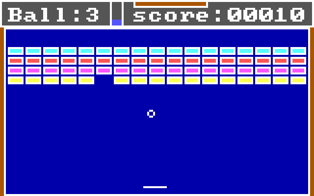 Bricks IBM PC/Compatibles Screenshot: Gameplay on the first board.