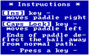 Bricks for IBM PC/Compatibles - Game instructions.