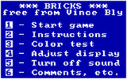 Bricks for IBM PC/Compatibles - Title screen.