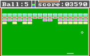 Bricks for IBM PC/Compatibles - The background color changes for each level.