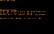 Hopper for IBM PC/Compatibles - Starting screen; enter your skill level.