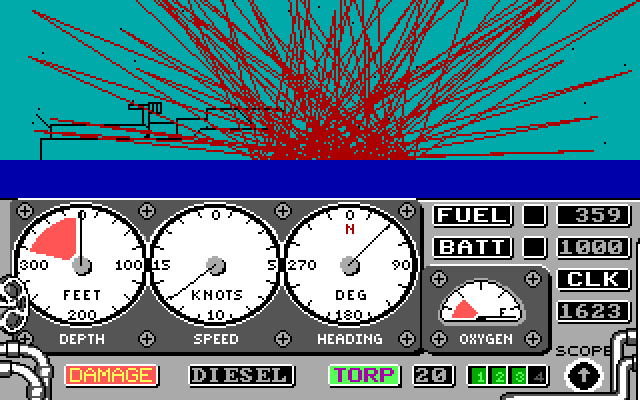 GATO IBM PC/Compatibles Screenshot: Destroyed another target!