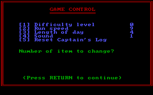 GATO IBM PC/Compatibles Screenshot: Game controls.