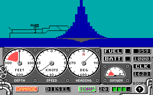 GATO IBM PC/Compatibles Screenshot: Target hit!