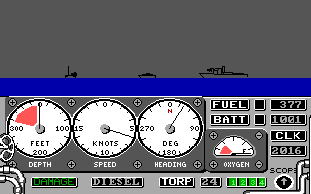 GATO IBM PC/Compatibles Screenshot: Even more targets in the distance...