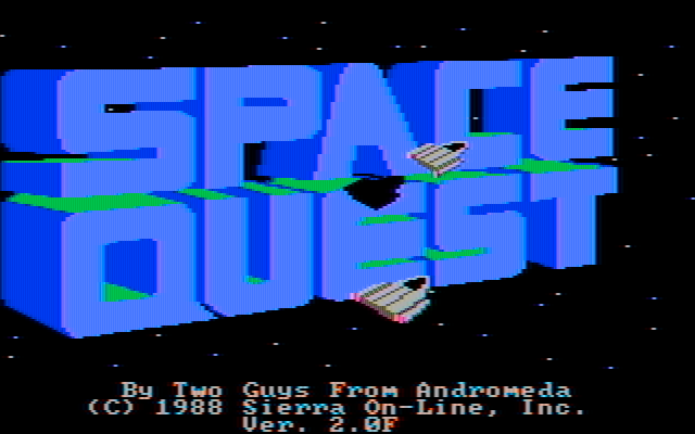 Space Quest II: Chapter II - Vohaul's Revenge IBM PC/Compatibles Screenshot: Title screen.
