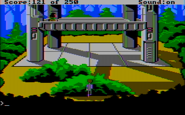 Space Quest II: Chapter II - Vohaul's Revenge IBM PC/Compatibles Screenshot: This place is guarded...
