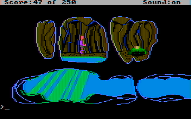 Space Quest II: Chapter II - Vohaul's Revenge IBM PC/Compatibles Screenshot: A glowing gem? That could be useful...