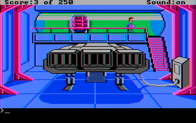 Space Quest II: Chapter II - Vohaul's Revenge IBM PC/Compatibles Screenshot: A mysterious craft has landed...