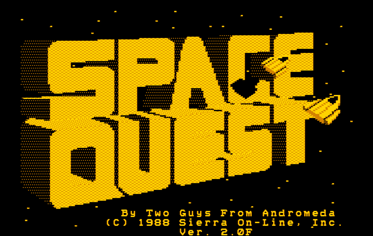 Space Quest II: Chapter II - Vohaul's Revenge IBM PC/Compatibles Screenshot: Title screen.