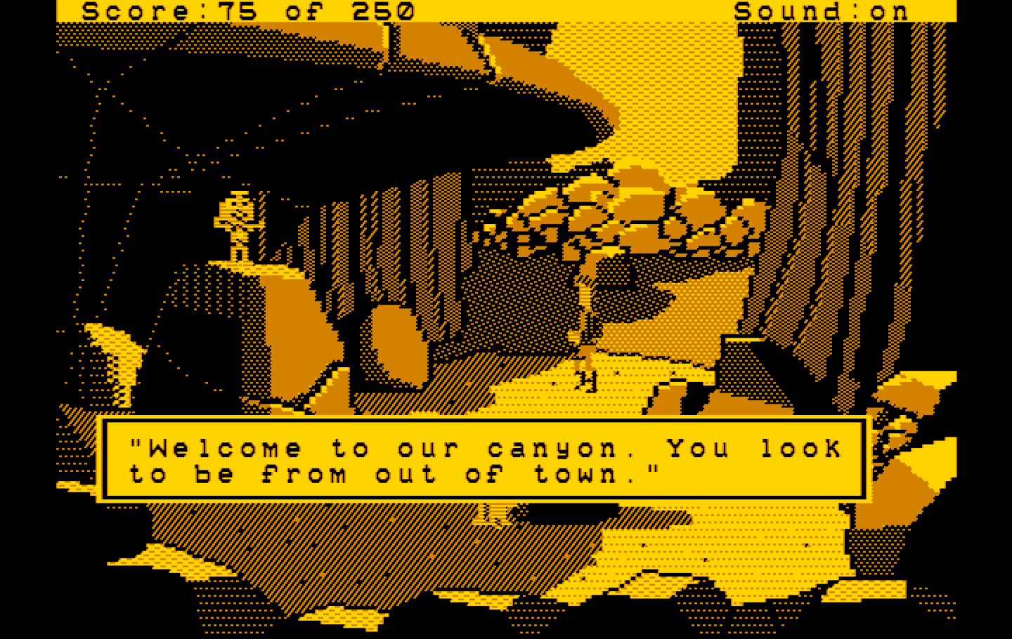 Space Quest II: Chapter II - Vohaul's Revenge IBM PC/Compatibles Screenshot: Roger isn't from around here...