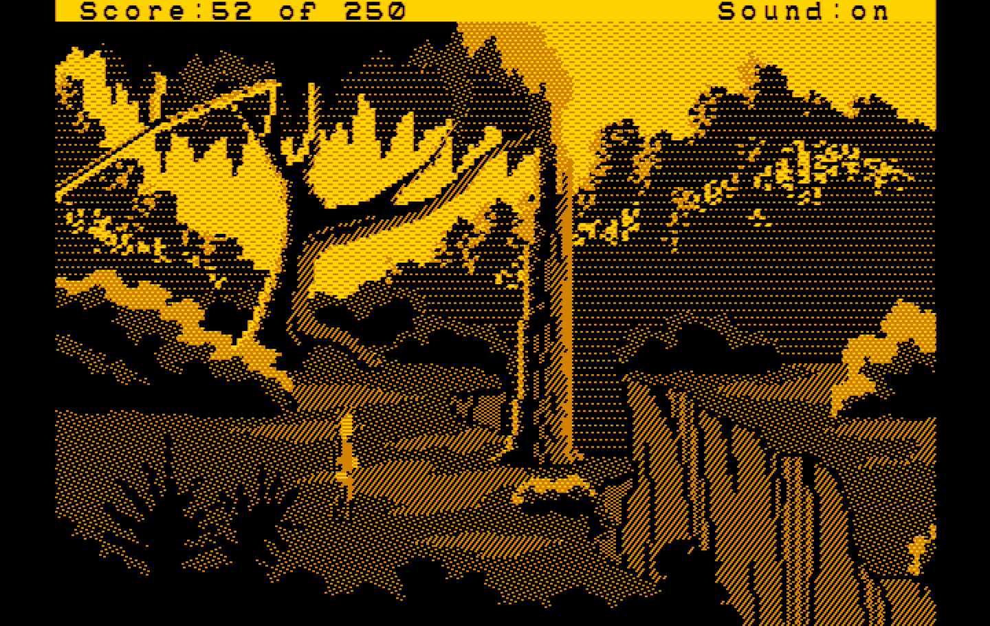 Space Quest II: Chapter II - Vohaul's Revenge IBM PC/Compatibles Screenshot: A chasm...but how to cross it?