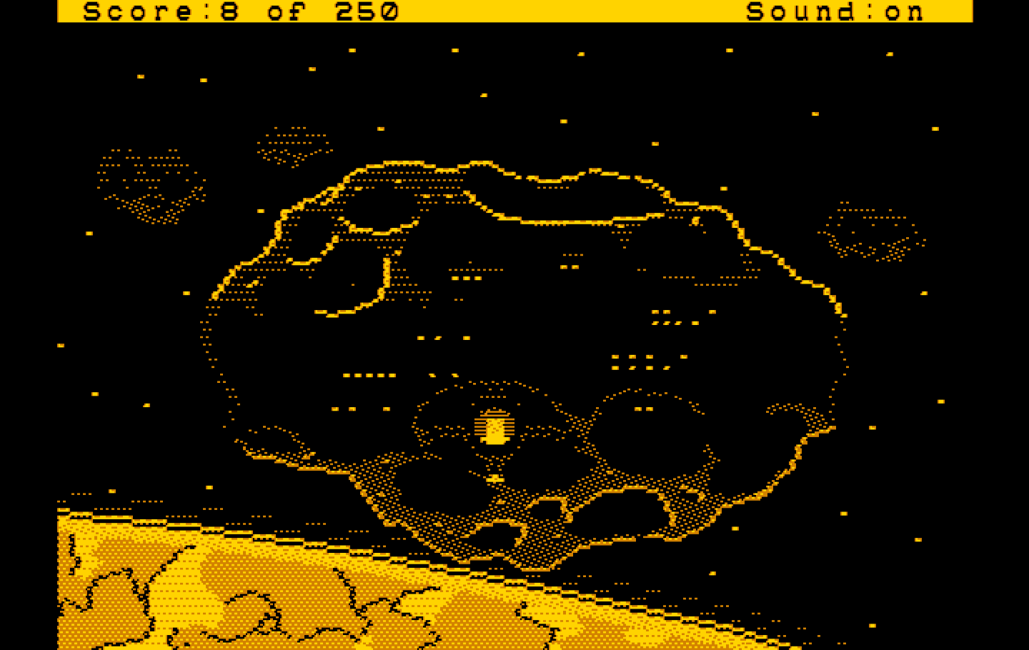 Space Quest II: Chapter II - Vohaul's Revenge IBM PC/Compatibles Screenshot: Vohaul's asteroid...