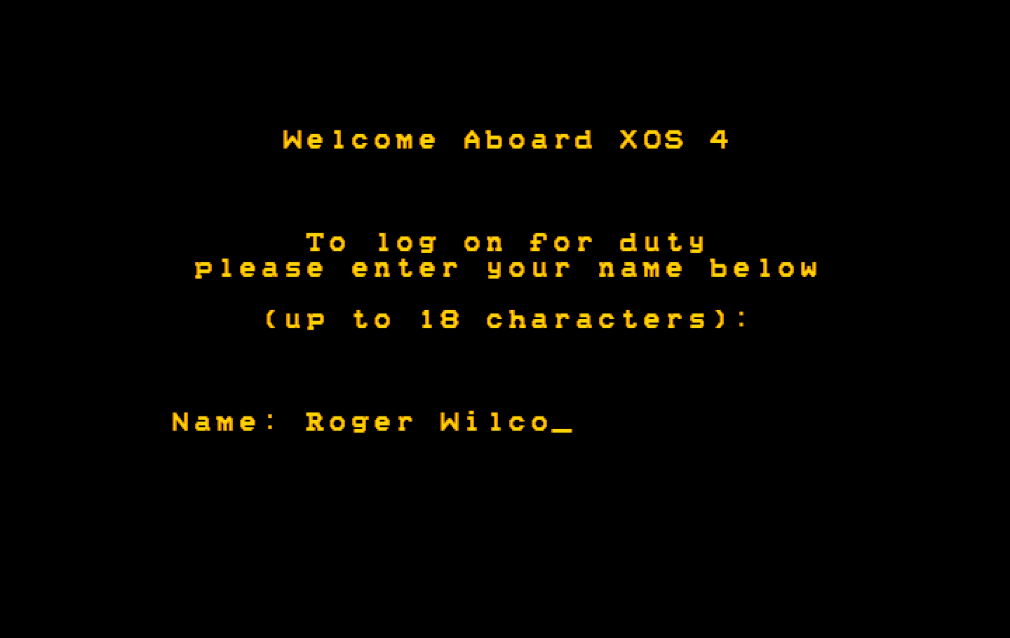 Space Quest II: Chapter II - Vohaul's Revenge IBM PC/Compatibles Screenshot: Welcome aboard!