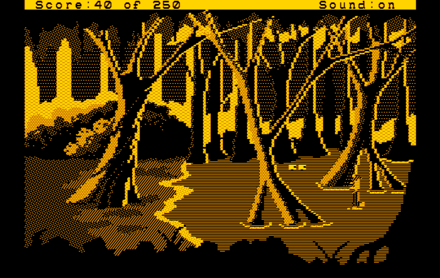 Space Quest II: Chapter II - Vohaul's Revenge IBM PC/Compatibles Screenshot: Entering the swamp...looks dangerous!